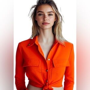 Tangerine & Gold Button Down Shirt